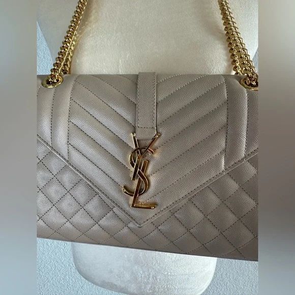 Saint Laurent Envelope Medium women bag in mix Maltese - Picture 14 of 14